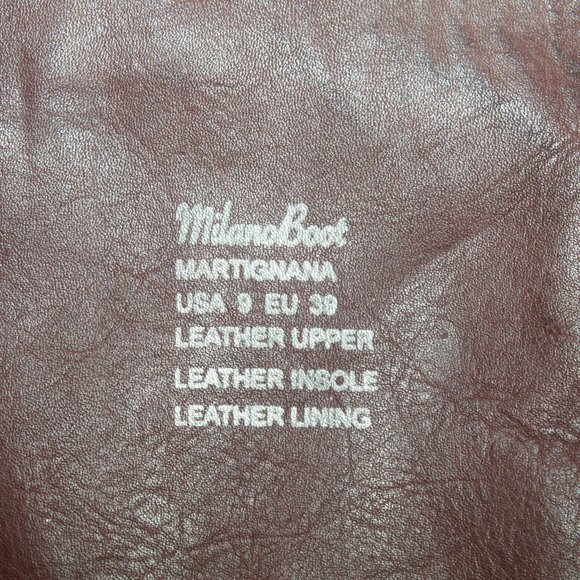 Milano Martignana Brown Leather Side Zipper Buckled Tall Riding Boots Size 9 - Picture 7 of 9
